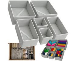 Ruhhy opbergmanden/lade organizers - 6x stuks - 3 formaten - grijs - ondergoed en sokken - ladekast