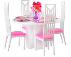 Ruhhy poppen meubelset – 43-delig met tafel, stoelen en servies voor poppenhuis