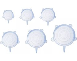 Ruhhy Siliconen deksels - Flexibel - Geurloos - set van 6 stuks