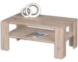 Ruime salontafel met opbergruimte in San Remo optiek houtstof 100 x 44 x 60 cm