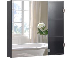 Ruimtebesparende badkamerkast met spiegel - modern ontwerp - 1 stuk - bruin glas - 75,3 x 70 x 13 cm