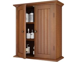 Ruimtebesparende Badkamerwandkast met Verstelbare Planken - Medicijnkast voor boven het Toilet