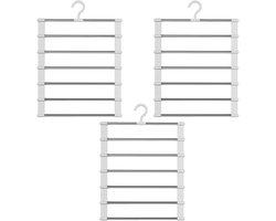 Ruimtebesparende Leren Hangers voor Broeken - Set van 3 Vouwbare Kledinghangers voor Broeken - Rok- en Sjaalhangers voor in de Kledingkast