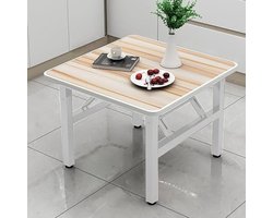 Ruimtebesparende opvouwbare eettafel, uitbreidbare tafel dineren, moderne compacte keukentafel met metalen frame, gemakkelijk schoon te maken, multifunctioneel voor woonkamer of eetkamer (geel+zwart