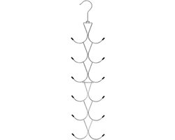Ruimtebesparende tassenhouder voor kast, zilver, hangende organizer voor handtassen en accessoires, praktische kleerhangerhaak voor een opgeruimde ruimte