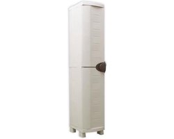 RUIMTESVER 35 PLASTIKEN Hoge kast 1 Deur met planken - l 35 xd 45 xh 184 cm - Ruimtebesparend bereik - Binnen en buiten