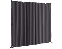 Ruimteverdeler Draagbaar Kamerscherm met Panelen en Wielen, Gordijnverdeler. Vrijstaand Privacyscherm