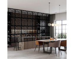 Ruimteverdeler, kamerscherm, zwart, doe-het-zelf, inkijkbescherming, milieuvriendelijk pvc, scheidingswand, huisdecoratie voor woonkamer, slaapkamer, keuken, eetkamer, zwart-hartvormige klaver