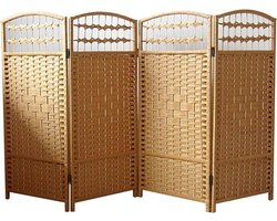 Ruimteverdeler Scherm - Vouwbaar Paneel - Privacy Creëren - Handgeweven Rotan - 100x40cm - Bruin