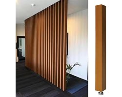 Ruimteverdeler Staande Paal - Woonkamer Afscheiding - Privacy Creëren - Boorvrije Installatie - Verstelbare Hoogte - Elegant Bruin