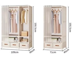 Rumi kledingkast - Eenvoudige Garderobekast Kast - Duurzaam Grote Capaciteit - Clothe Cabinetdustproof - Geschikt voor op de kinderkamer