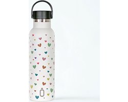 Runbott Drinkfles thermo 600 ml - Cream hearts
