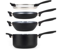 Russell Hobbs Metallic Marble Pannenset, 4-Delig, Antiaanbak