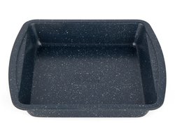 Russell Hobbs RH00997EU Vierkante Bakvorm Braadslede, Koolstofstalen Ovenblik, met PFOA-vrije coating, voor Brownies, Batch Cooking & Roosteren, Ovenveilig tot 220°C Nightfall Stone Collectie, Blauw Marmer, 26 cm
