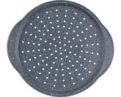 Russell Hobbs RH01003EU Nightfall Stone 37 cm Pizzapan - Ronde Antiaanbak Bakplaat met Geperforeerde Bodem, PFOA-vrije coating, Koolstofstaal Ovenware, Perfect voor Gezinsmaaltijden.