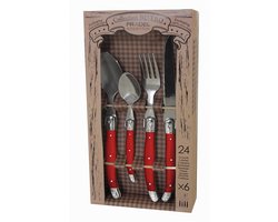 RUSTIC BESTEKSET 24PCS ROOD