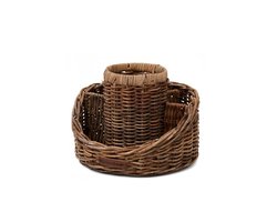 Rustic Rattan Utensil Holder