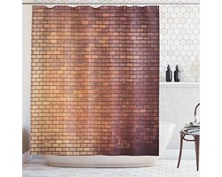 Rustiek Douchegordijn met Stenen Muur, 175 x 200 cm, Waterdicht en Sneldrogend, Perfect voor Badkamerdecoratie