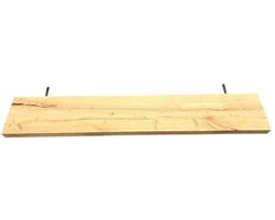 Rustiek eiken wandplank | Zwevend | 4cm dik | 30cm diep | 120cm lang | Blinde bevestiging | Boekenplank | Fotolijst plank | Recht | Rustiek