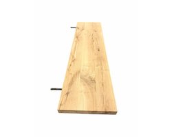 Rustiek eiken wandplank | Zwevend | 4cm dik | 30cm diep | 80cm lang | Blinde bevestiging | Boekenplank | Fotolijst plank | Recht | Rustiek