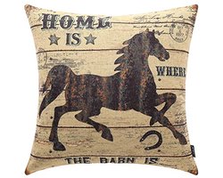 Rustiek Verweerd Houten Sierkussen Cover 18 x 18 Inch - Decoratieve Kussensloop voor Thuisdecoratie