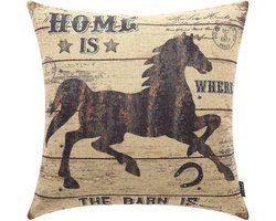 Rustiek Verweerd Houten Sierkussen Cover 18 x 18 Inch - Decoratieve Kussensloop voor Thuisdecoratie