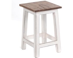 Rustieke Houten Kruk 48x30x30 cm - Gerecycled Hout