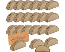 Rustieke Houten Plaatskaart Houder Set van 20 Stuks, Menu Kaart Houder en Tafelnummer Houder voor Bruiloften en Feesten