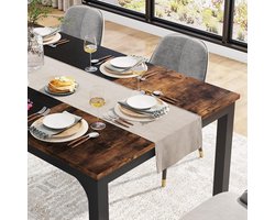 Rustieke Industriële 180 x 80 cm Rechthoekige Eettafel voor 6-8 Personen | Stoere Keukentafel en Woonkamertafel met Zware Metalen Poten | Duurzame Houten Tafel voor Dineren, Werken en Hobby | Meda Home Store