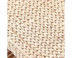 Rustieke Japanse Stijl Rieten Rotan Salontafel voor Woonkamer 60cm Vierkante Lage Theetafel met Zeegras Top