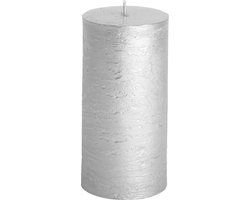 Rustieke kaars ø7x14cm zilver - Gusta®