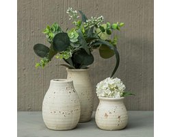 Rustieke keramische boho-vazen voor landelijke woondecoratie - Decoratieve vaas voor woonkamer en salontafel