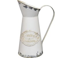 Rustieke Landelijke Witte Metalen Vaas - Vintage Stijl Scherpe Kan
