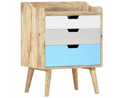 Rustieke Mango Houten Nachtkastje - 47x35x63 cm - Bruin/Multicolor