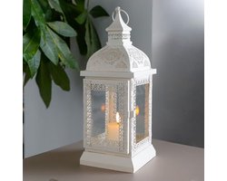 Rustieke Metaal Kaarsenlantaarn 32 cm Hoog voor Decoratie in Woonkamer, Tuin en Feesten