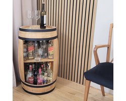 Rustieke Minibar Kast met LED Verlichting - Vintage Bartafel voor Glazen en Flessen