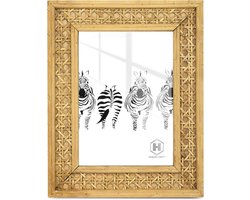 Rustieke Rotan Fotolijst 4x6 Inch - Boho Stijl Houten Tafelstandaard
