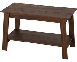 Rustieke salontafel met 2 niveaus- bijzettafel- salontafel voor de woonkamer- geschikt voor kleine ruimtes- woonkamer of kantoor- MDF + PB- licht walnoot