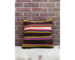 Rustieke stijl kussenhoezen 40x40 cm - Antieke Sierkussenhoes - Boho stijl handgemaakte - %100 Wol