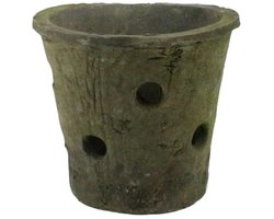 Rustieke Terra Cotta Orchidee Pot - Mosgrijs - Natuurlijke Woonaccessoires