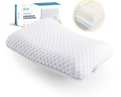 Rustige Nacht® - Ergonomisch Hoofdkussen - Persoonlijk Verstelbaar - Dubbelzijdig Verkoelend - Rug-, zij- en buikslapers - Traagschuim