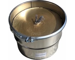 Rustik Lys Buitenkaars In blik goud 18 x 14 cm gemaakt van gerecyclede paraffine H 50