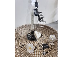 Rustik Lys Dinerkaars in Madam Stoltz Kaarshouder met Mijn Stijl Zeep Hartje - Leuk ingepakt als Cadeau Gift Geschenk Verjaardagscadeau