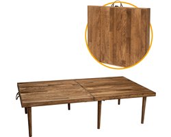 Rustiq inklapbare campingtafel - Klaptafel - Bohemian Picknicktafel - Vouwtafel – 70X120X35CM – 4 personen – Dennenhout - Walnoot