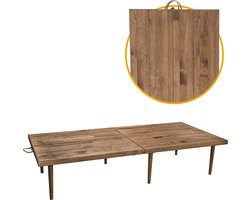 Rustiq inklapbare campingtafel - Klaptafel - Bohemian Picknicktafel - Vouwtafel – 70X150X35CM – 6 personen – Dennenhout - Walnoot