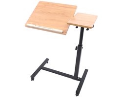 Rustive Laptop Standaard - Verstelbaar Laptoptafel - Bureau - 360 Graden Draaibaar - Op Wielen - Voor Thuis & Kantoor - Khaki