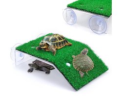 Rustplatform voor schildpadden - Gesimuleerde watergras schildpadhelling - Ladder voor schildpadden - Voor reptielen, kikkers, schildpadden en andere amfibieën