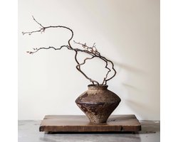 Rusty Vintage Vase - 15.5cm Tall - Wabi Sabi Decor - Rustic Farmhouse Pottery - Centerpiece - Textured Pottery Flower Vases voor Thuis Decoratie - Tafel - Woonkamer