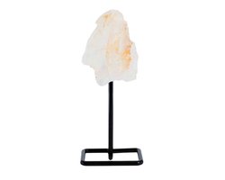 Ruwe Edelsteen Bergkristal op Metalen Standaard(12 cm)