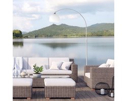 RUX® Booglamp - Woonkamer Booglamp - Eetkamer Booglamp - tot 185CM Hoog - Stoffen Lampenkap- Wit- 25cm x 25cm x 180 cm; 4.7 kg